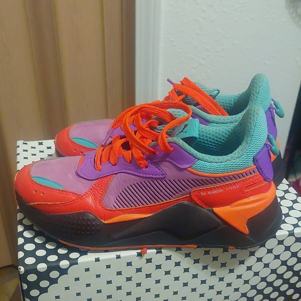 Colorful Sneakers with Red and Purple Accents